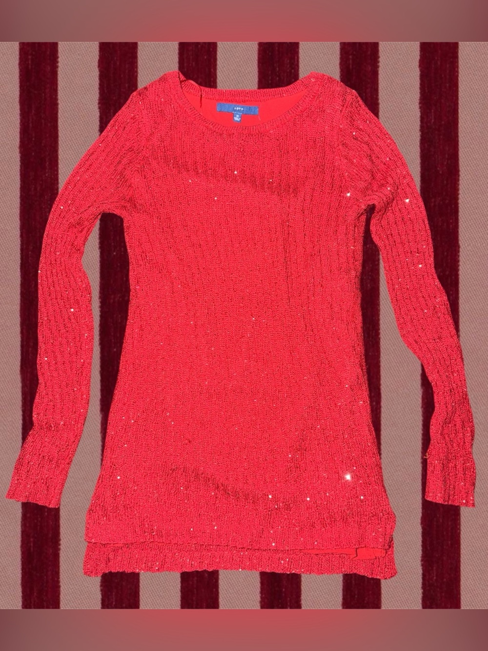 Apt. 9 Red Sequin Knit Tunic
